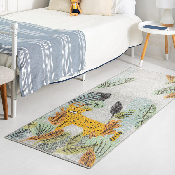 Playful Patterns Collection Area Rug -  Puzzled Runner Gray  lifestyle 44