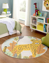 Playful Patterns Collection Area Rug -  Puzzled Round Gray  lifestyle 19