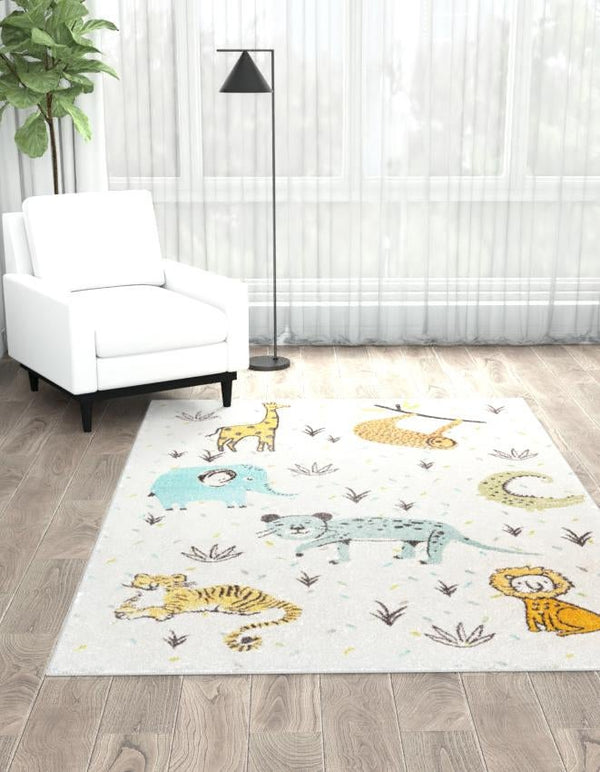 Playful Patterns Collection Area Rug -  Spatter Rectangle Ivory  lifestyle 3