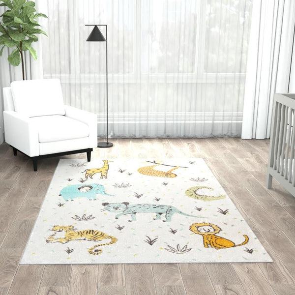 Playful Patterns Collection Area Rug -  Spatter Rectangle Ivory  lifestyle 14