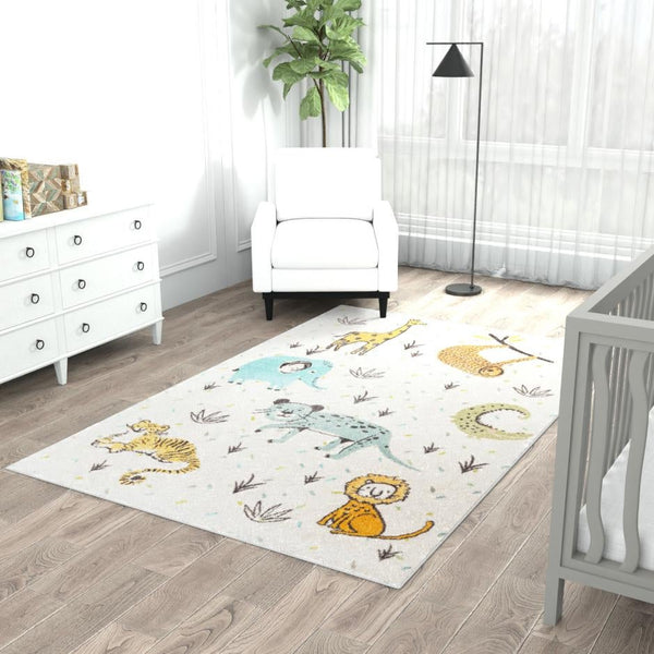 Playful Patterns Collection Area Rug -  Spatter Rectangle Ivory  lifestyle 15