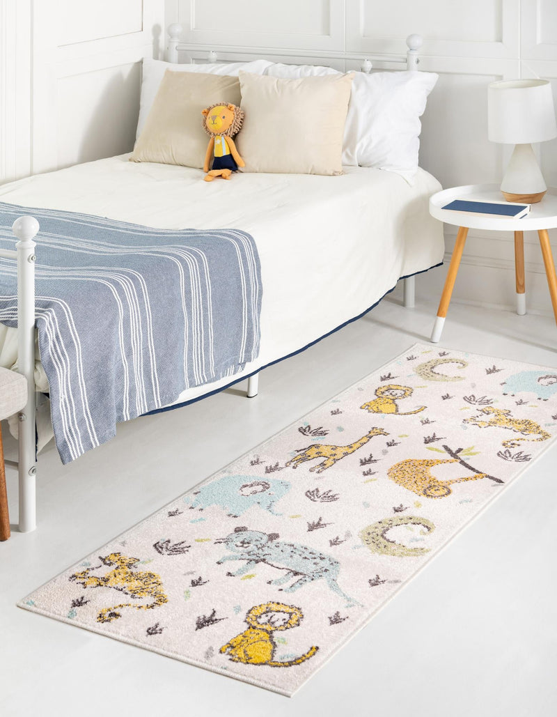 Playful Patterns Collection Area Rug -  Spatter Runner Ivory  lifestyle 18