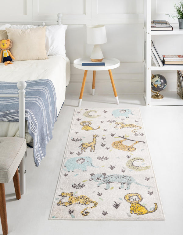 Playful Patterns Collection Area Rug -  Spatter Runner Ivory  lifestyle 20