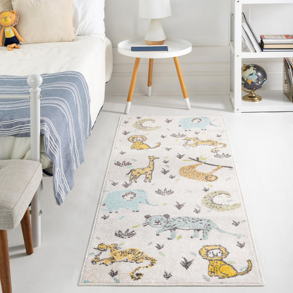 Playful Patterns Collection Area Rug -  Spatter Runner Ivory  lifestyle 42