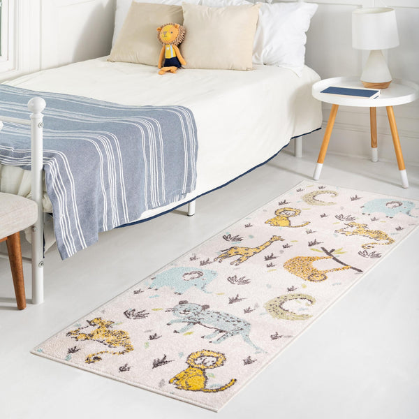 Playful Patterns Collection Area Rug -  Spatter Runner Ivory  lifestyle 44