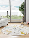 Playful Patterns Collection Area Rug -  Spatter Round Ivory  lifestyle 19