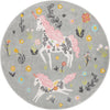 Wonder Tykes Collection Area Rug -  Hued Round Gray  lifestyle 18