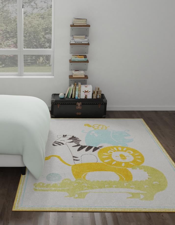 Playful Patterns Collection Area Rug -  Prismatic Rectangle Ivory  lifestyle 3