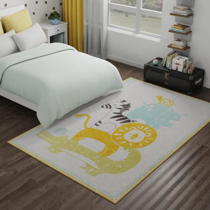 Playful Patterns Collection Area Rug -  Prismatic Rectangle Ivory  lifestyle 15
