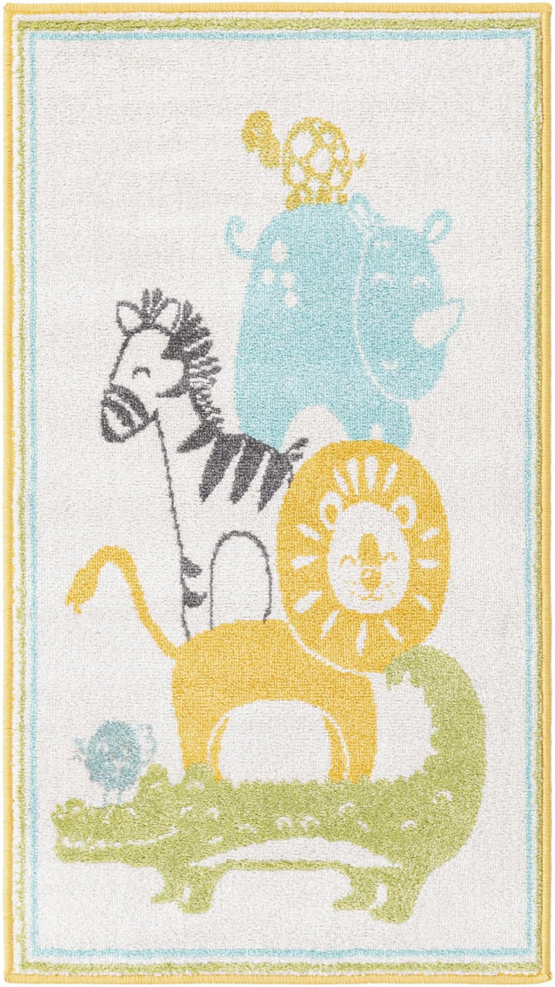 Playful Patterns Collection Area Rug -  Prismatic Runner Ivory  lifestyle 16