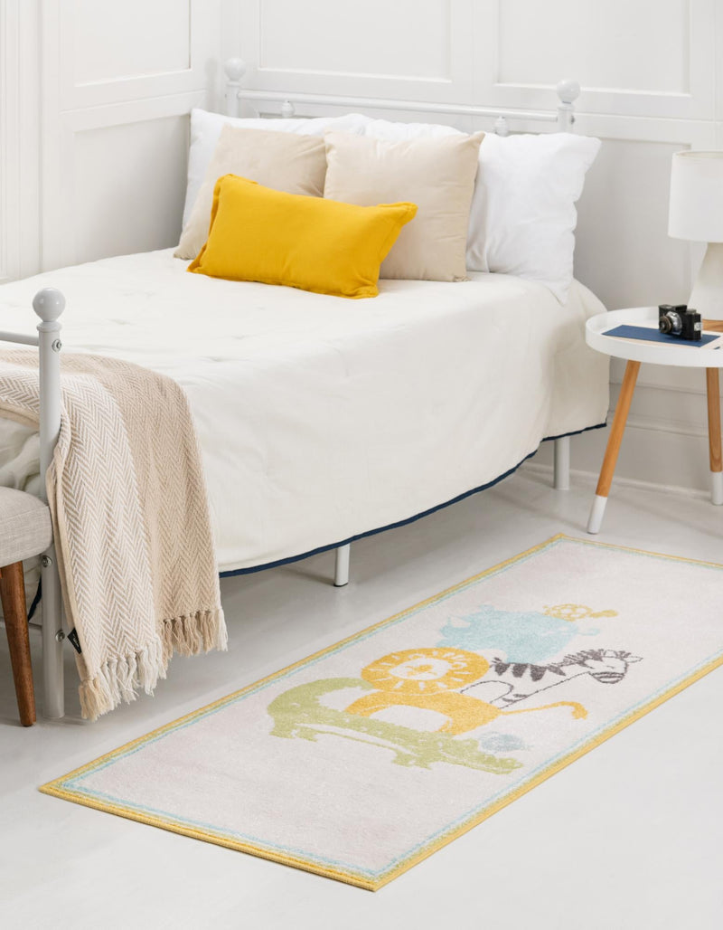 Playful Patterns Collection Area Rug -  Prismatic Runner Ivory  lifestyle 18