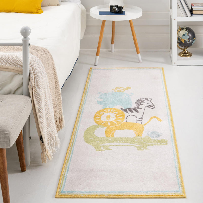 Playful Patterns Collection Area Rug -  Prismatic Runner Ivory  lifestyle 42