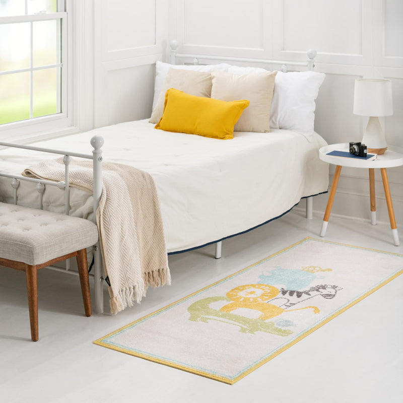 Playful Patterns Collection Area Rug -  Prismatic Runner Ivory  lifestyle 44