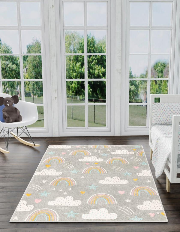 Playful Patterns Collection Area Rug -  Pixel Rectangle Gray  lifestyle 6