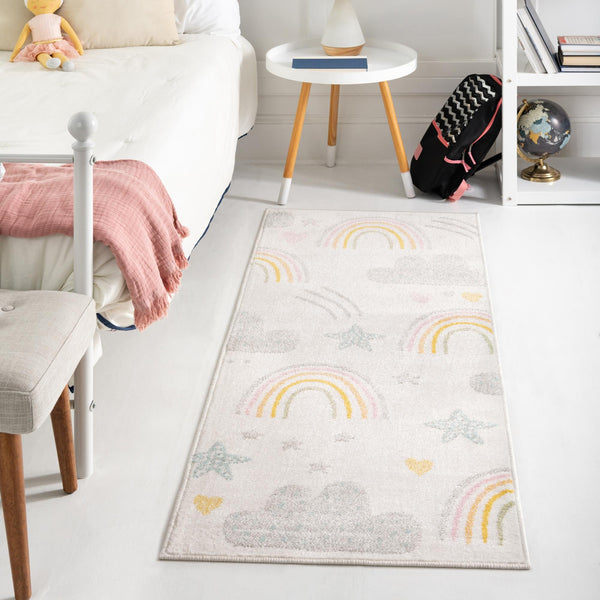 Playful Patterns Collection Area Rug -  Pixel Runner Ivory  lifestyle 57