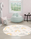 Playful Patterns Collection Area Rug -  Pixel Round Ivory  lifestyle 34