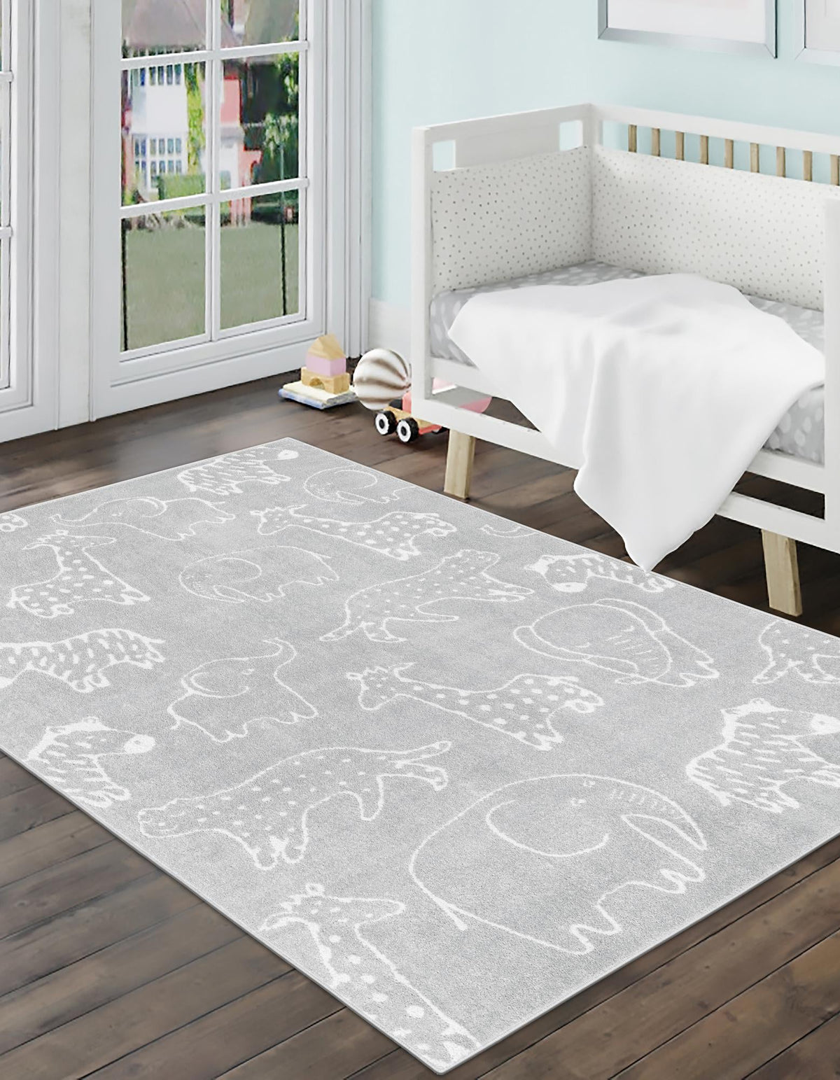 Playful Patterns Collection Area Rug -  Spectrum Rectangle Gray  lifestyle 6