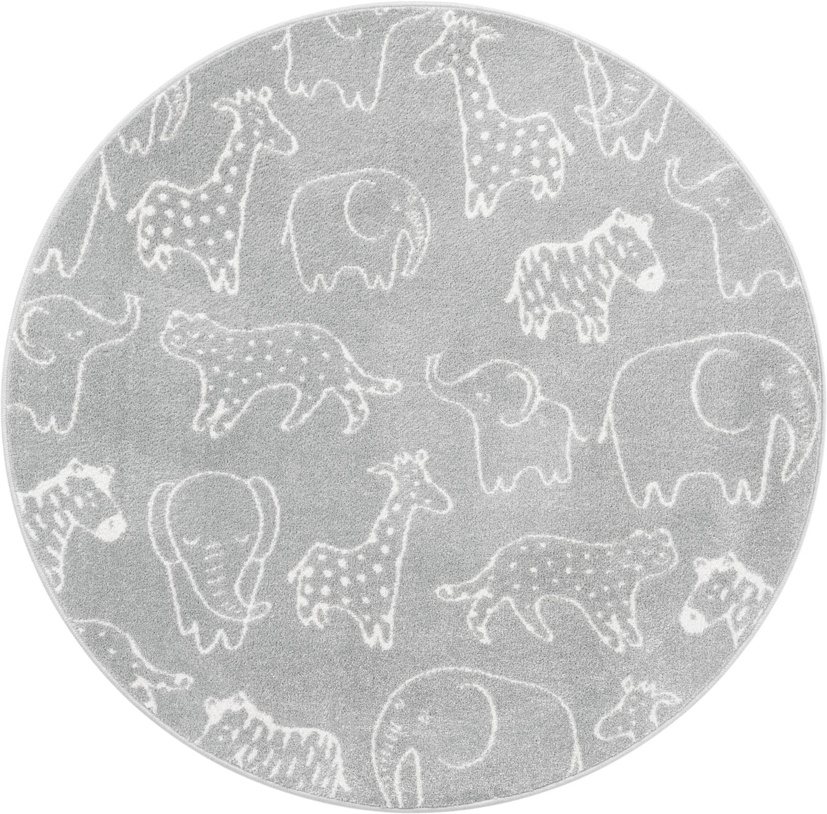 Playful Patterns Collection Area Rug -  Spectrum Round Gray  lifestyle 32