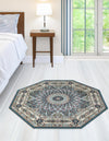 Persian Elegance Collection Area Rug -  Hamedan (Blue) Octagon Blue  lifestyle 45