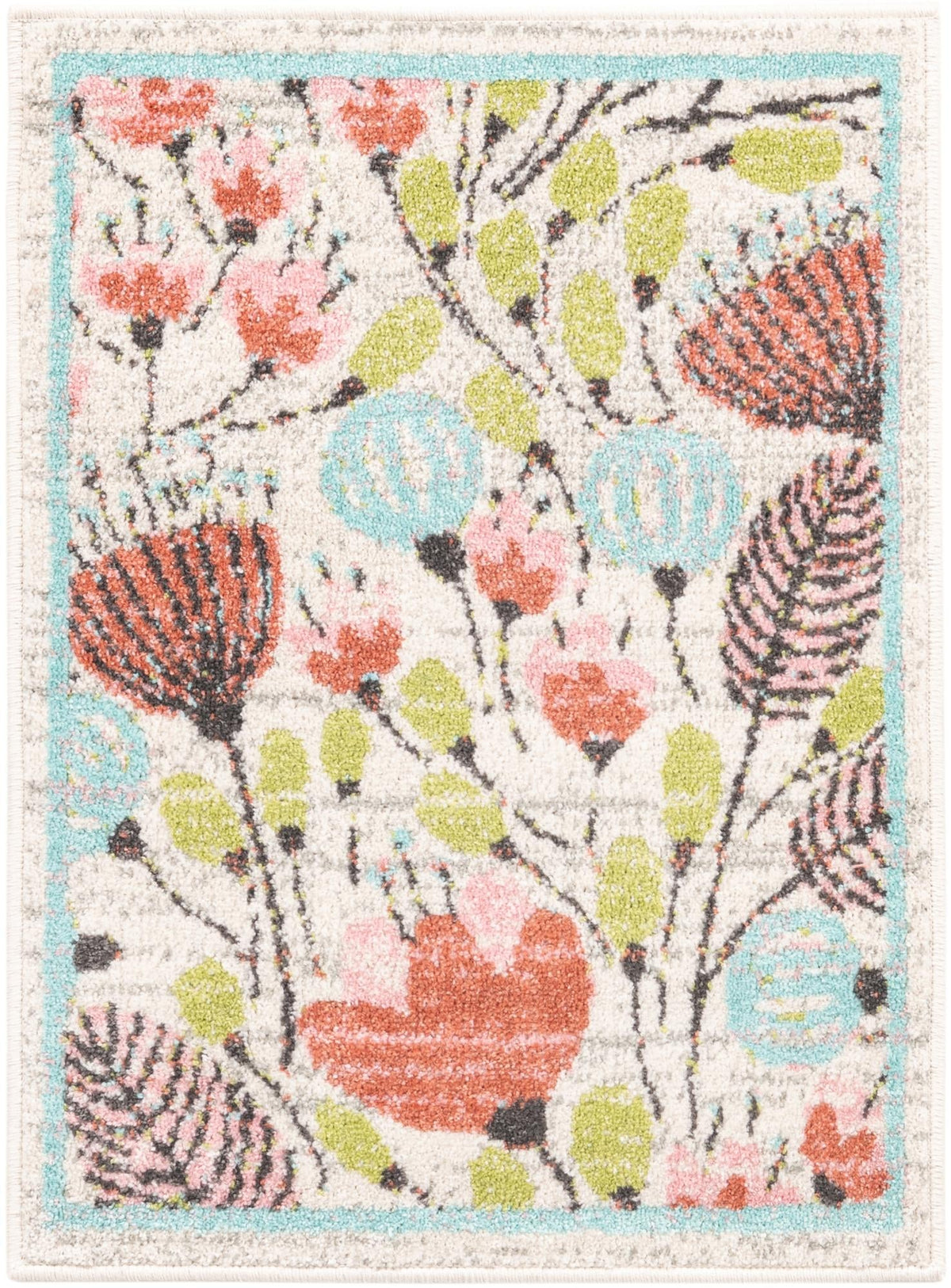Playful Patterns Collection Area Rug -  Fantasy Rectangle Ivory Main
