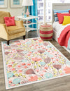 Playful Patterns Collection Area Rug -  Fantasy Rectangle Ivory  lifestyle 2