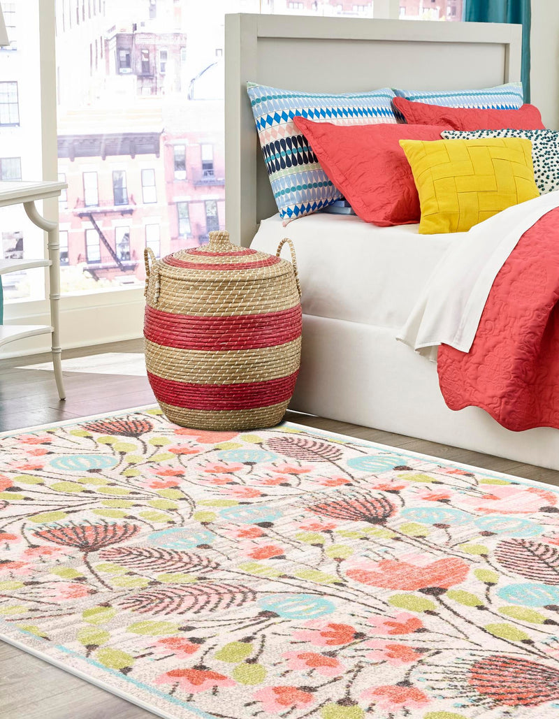 Playful Patterns Collection Area Rug -  Fantasy Rectangle Ivory  lifestyle 3