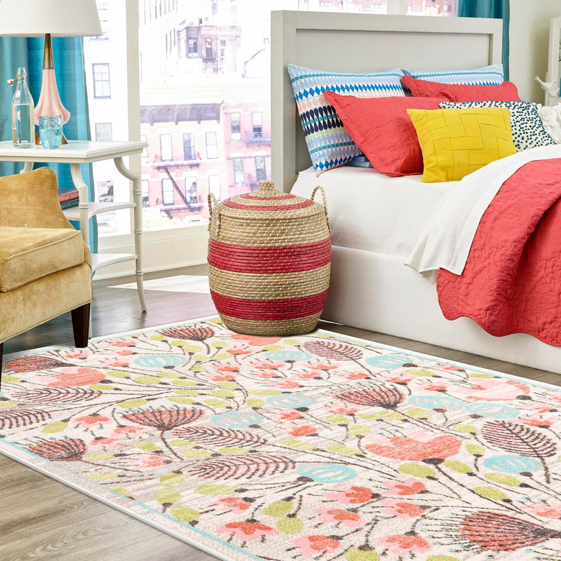 Playful Patterns Collection Area Rug -  Fantasy Rectangle Ivory  lifestyle 15