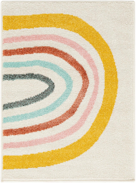 Playful Patterns Collection Area Rug -  Illusion Rectangle Ivory Main