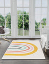 Playful Patterns Collection Area Rug -  Illusion Rectangle Ivory  lifestyle 3
