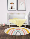Playful Patterns Collection Area Rug -  Illusion Round Ivory  lifestyle 23