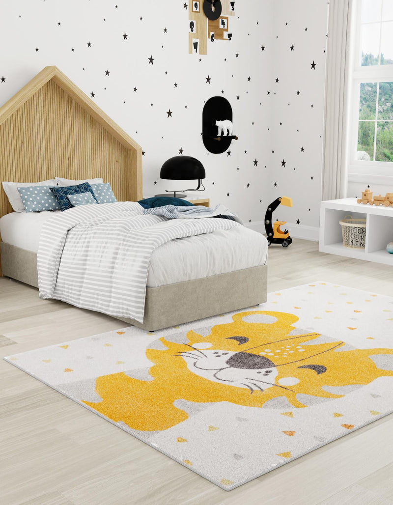 Playful Patterns Collection Area Rug -  Rainbow Rectangle Ivory  lifestyle 2