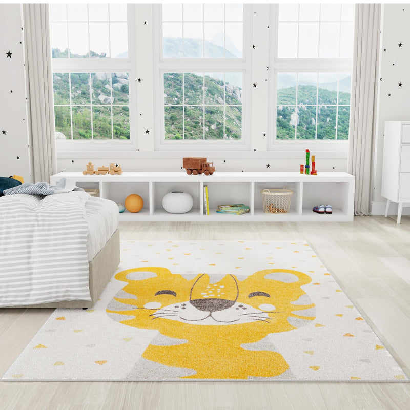 Playful Patterns Collection Area Rug -  Rainbow Rectangle Ivory  lifestyle 14