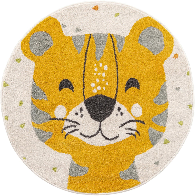 Playful Patterns Collection Area Rug -  Rainbow Round Ivory  lifestyle 17