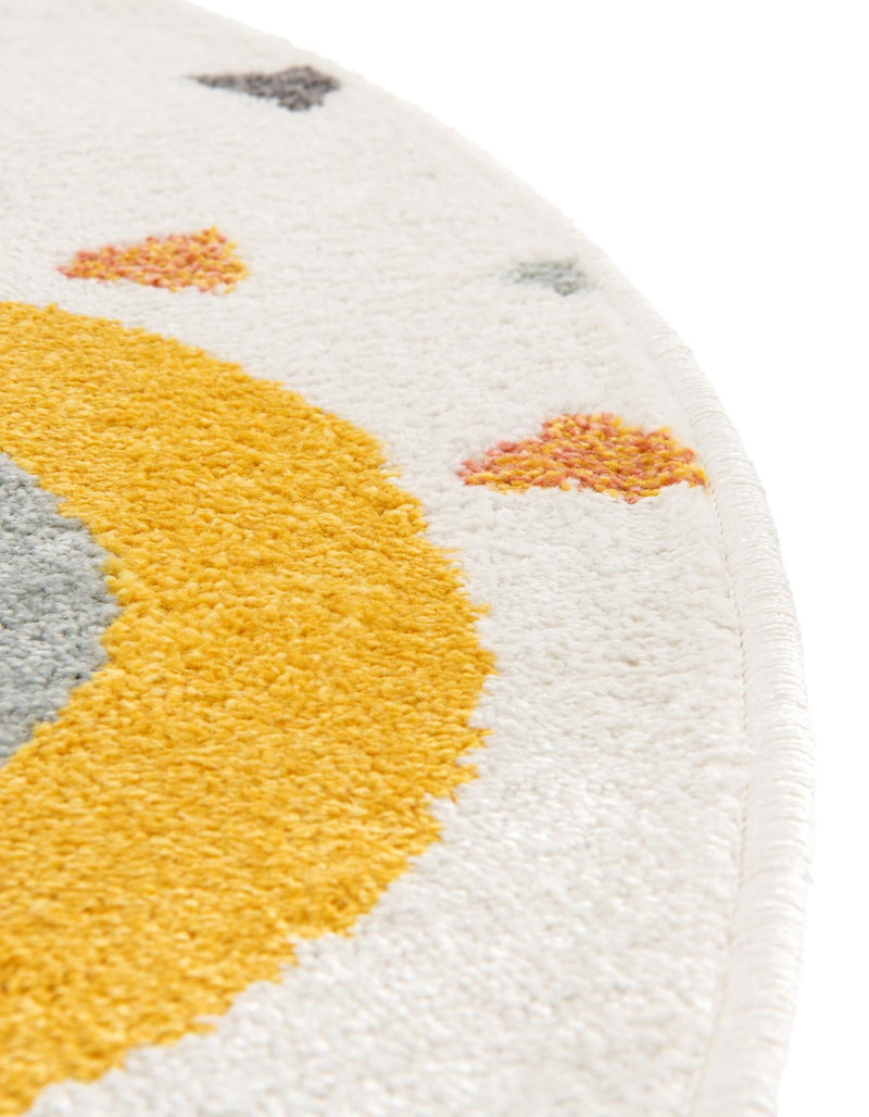 Playful Patterns Collection Area Rug -  Rainbow Round Ivory  lifestyle 32
