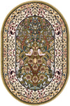 Persian Elegance Collection Area Rug -  Kerman (Green) Oval Green  lifestyle 10
