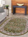 Persian Elegance Collection Area Rug -  Kerman (Green) Oval Green  lifestyle 15