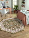 Persian Elegance Collection Area Rug -  Kerman (Green) Octagon Green  lifestyle 42