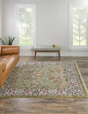 Persian Elegance Collection Area Rug -  Kerman (Green) Square Green  lifestyle 14