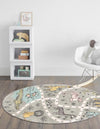 Playful Patterns Collection Area Rug -  Enigma Round Gray  lifestyle 21