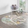 Playful Patterns Collection Area Rug -  Enigma Round Gray  lifestyle 79
