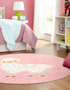Playful Patterns Collection Area Rug -  Marvel Round Pink  lifestyle 40