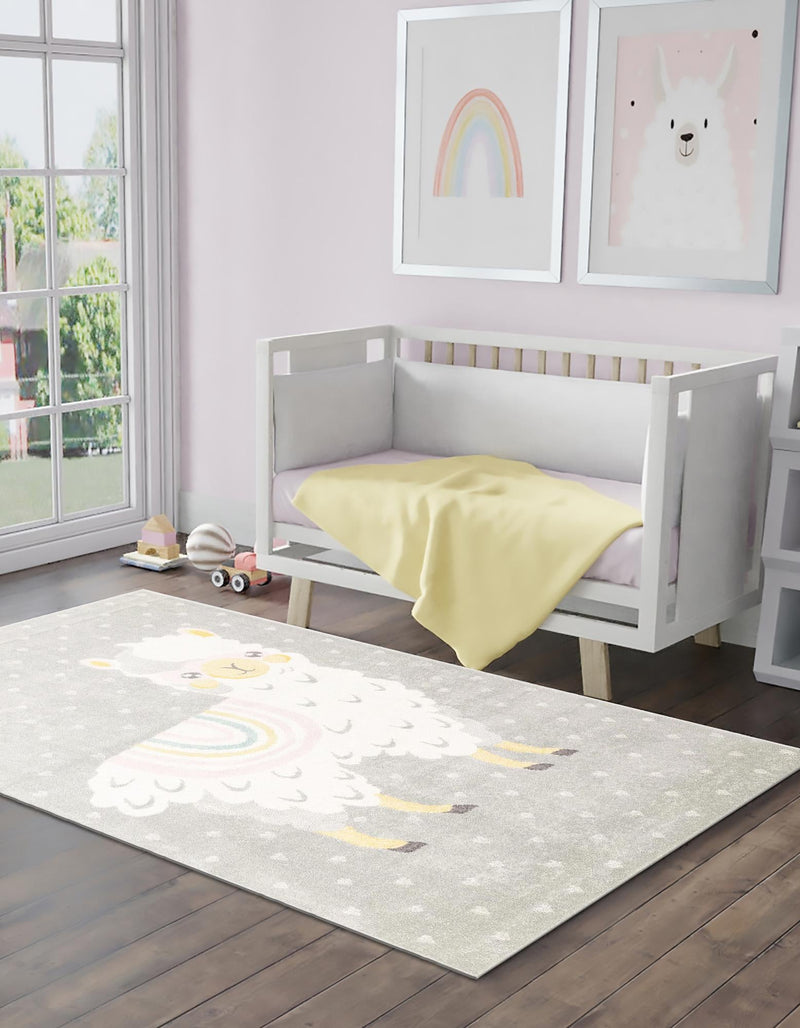 Playful Patterns Collection Area Rug -  Marvel Rectangle Gray  lifestyle 4