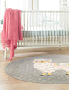 Playful Patterns Collection Area Rug -  Marvel Round Gray  lifestyle 36