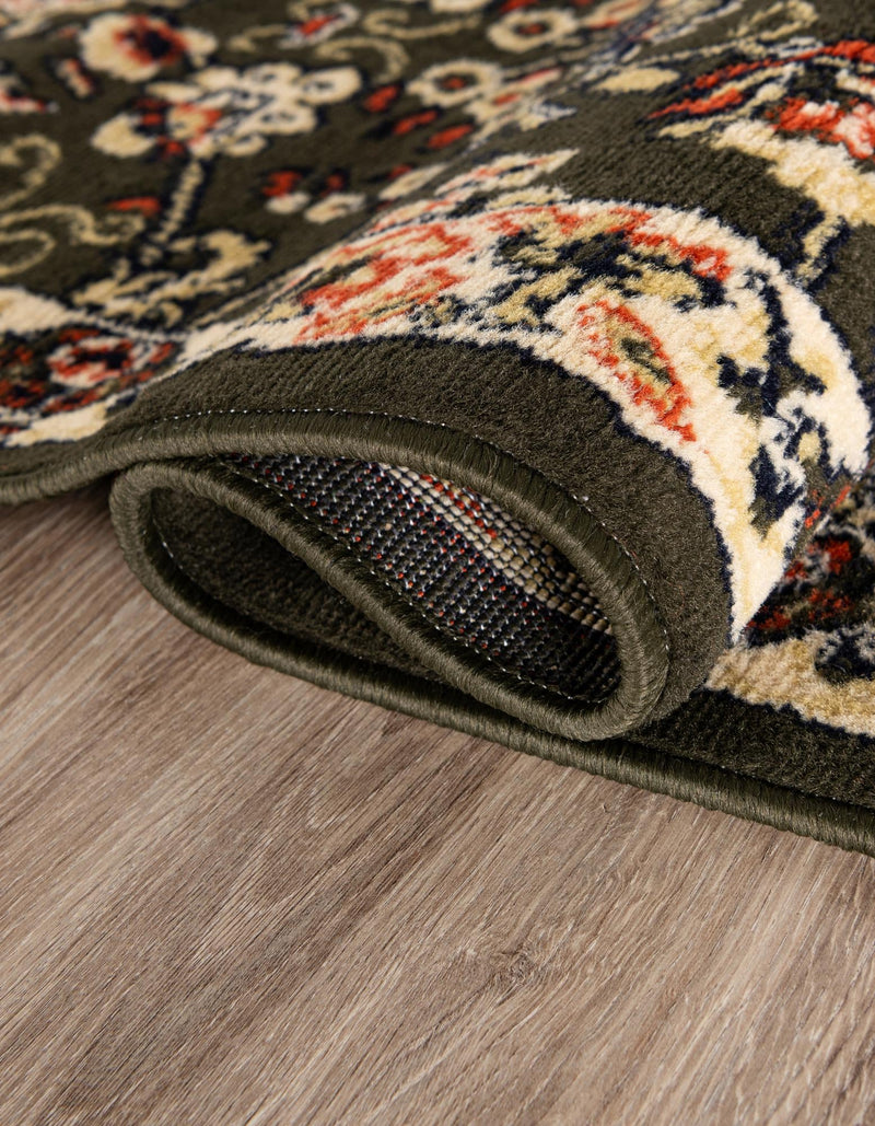 Isfahan Elegance Collection Area Rug - Naghsh-e Jahan (Green) Hearth Green  lifestyle 26