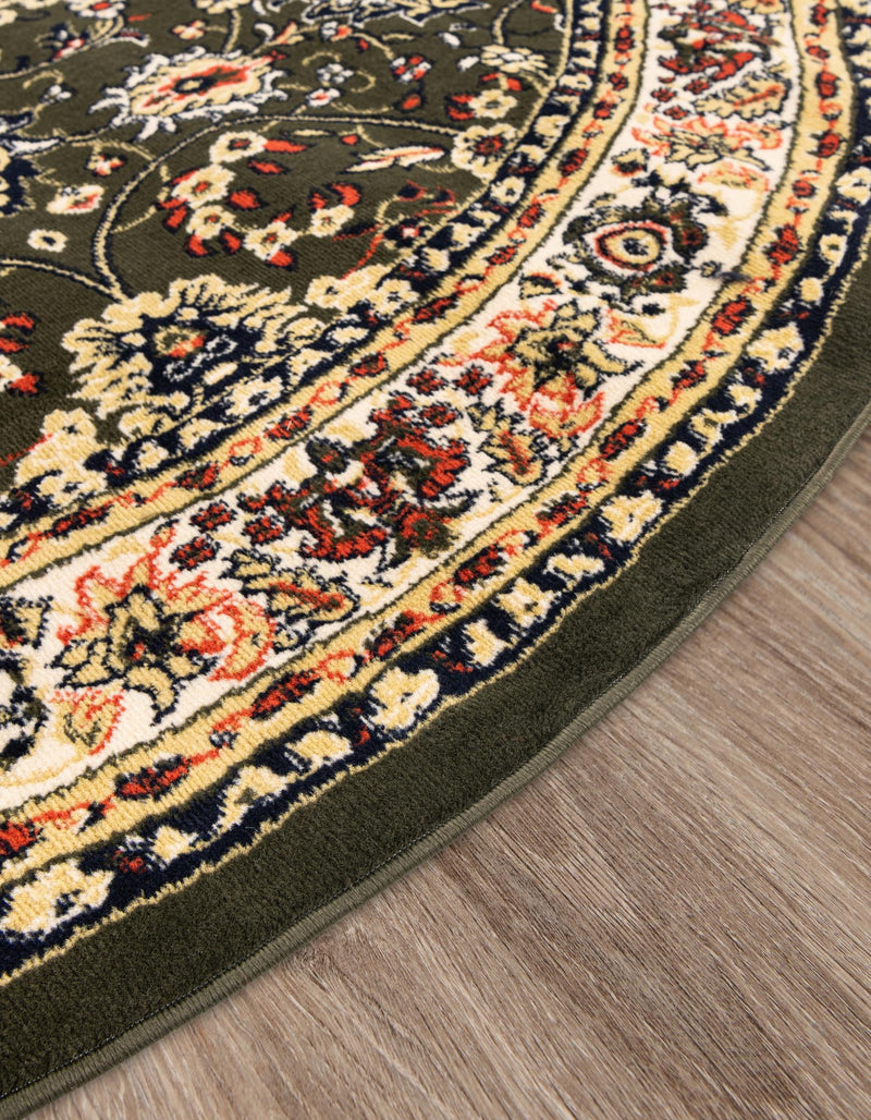 Isfahan Elegance Collection Area Rug - Naghsh-e Jahan (Green) Hearth Green  lifestyle 28