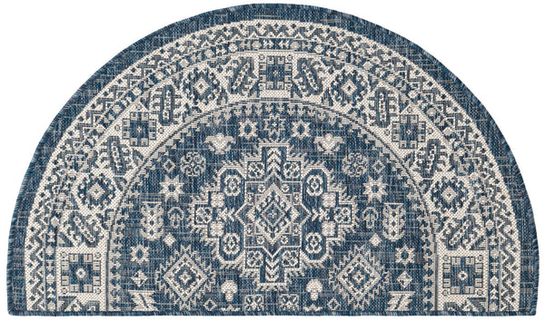 Tribal Terrace Treasures Collection Area Rug -  Incan Isle (Blue) Hearth Blue Main