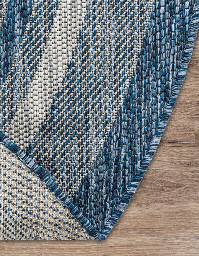 Terrace Fringe Collection Area Rug - Veranda (Blue) Hearth Blue  lifestyle 41