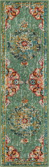 Brighton Terrace Collection Area Rug - Hove (Green) Runner Green  lifestyle 50