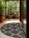 Garden Lattice Oasis Collection Area Rug - Arbor (Black) Hearth Black  lifestyle 4