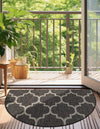 Garden Lattice Oasis Collection Area Rug - Arbor (Black) Hearth Black  lifestyle 8